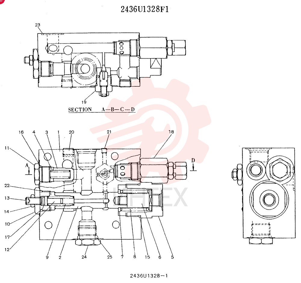 VALVE ASSY, HOLDING, CONSISTS OF THE FOLLOWING PARTS 2436R1328F1