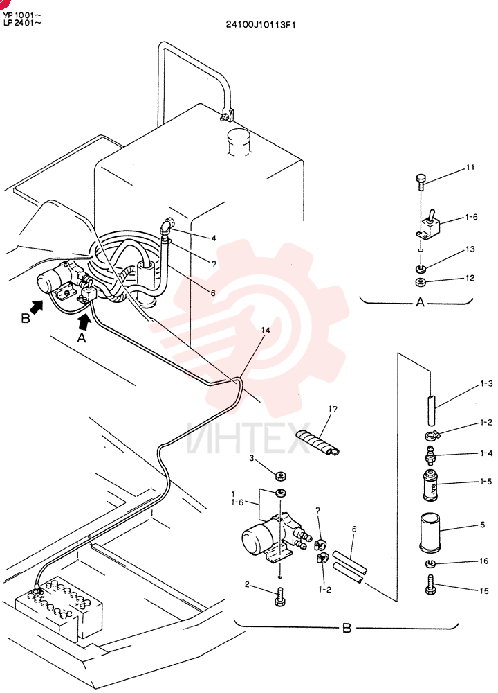 Схема (K905LC) - MARK II EXCAVATOR BTW YP1001 - YP1281 (1/87-12/03) 24100J10113F1
