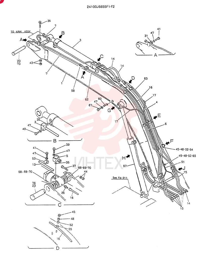 BOOM ASSY, 4.6M 24100J6655F1 (1)