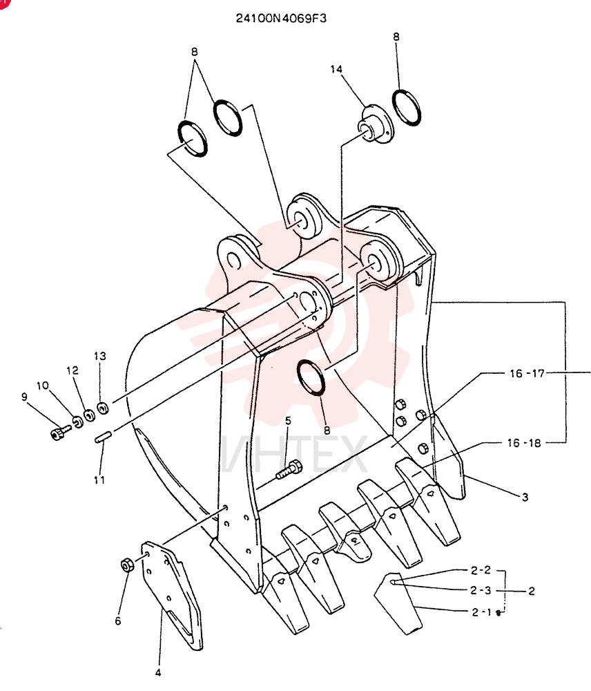 BUCKET ASSY, 0.5M3