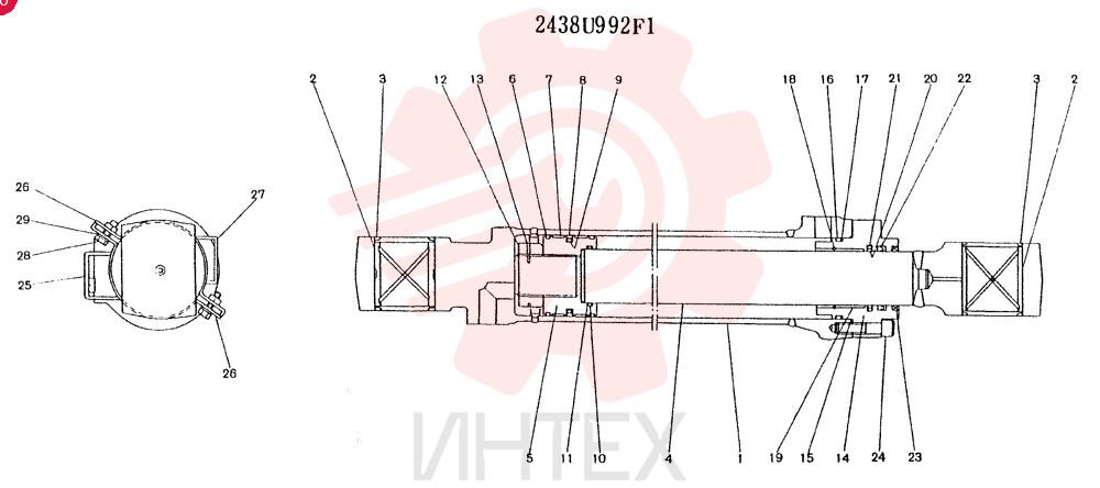 Схема (K907) - MARK II EXCAVATOR ASN YN2956 (GLOBAL) (1/88-12/03) 2438U992F1