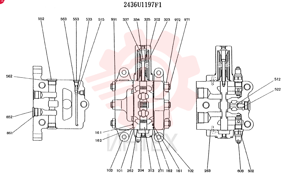 Схема (K907) - MARK II EXCAVATOR ASN YN2956 (GLOBAL) (1/88-12/03) 2436U1197F1