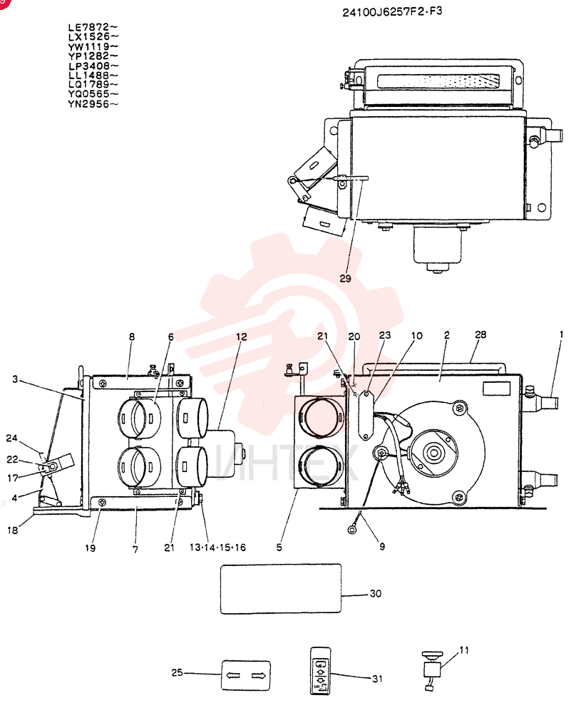 Схема (K907) - MARK II EXCAVATOR ASN YN2956 (GLOBAL) (1/88-12/03) 24100J6257F2