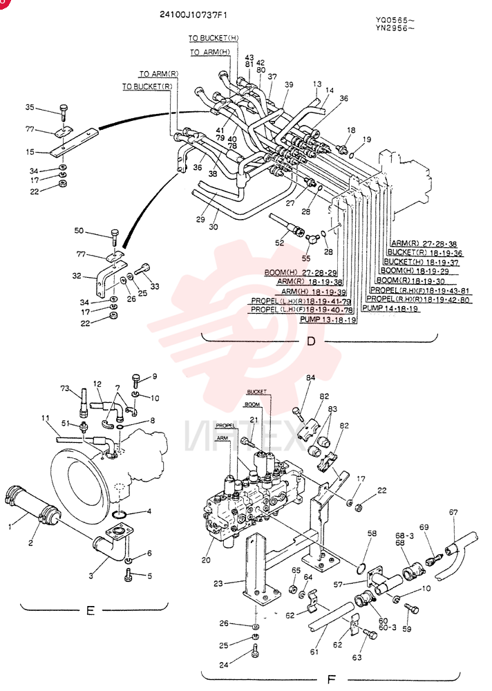 Схема (K907) - MARK II EXCAVATOR ASN YN2956 (GLOBAL) (1/88-12/03) 24100J10737F1 (2)