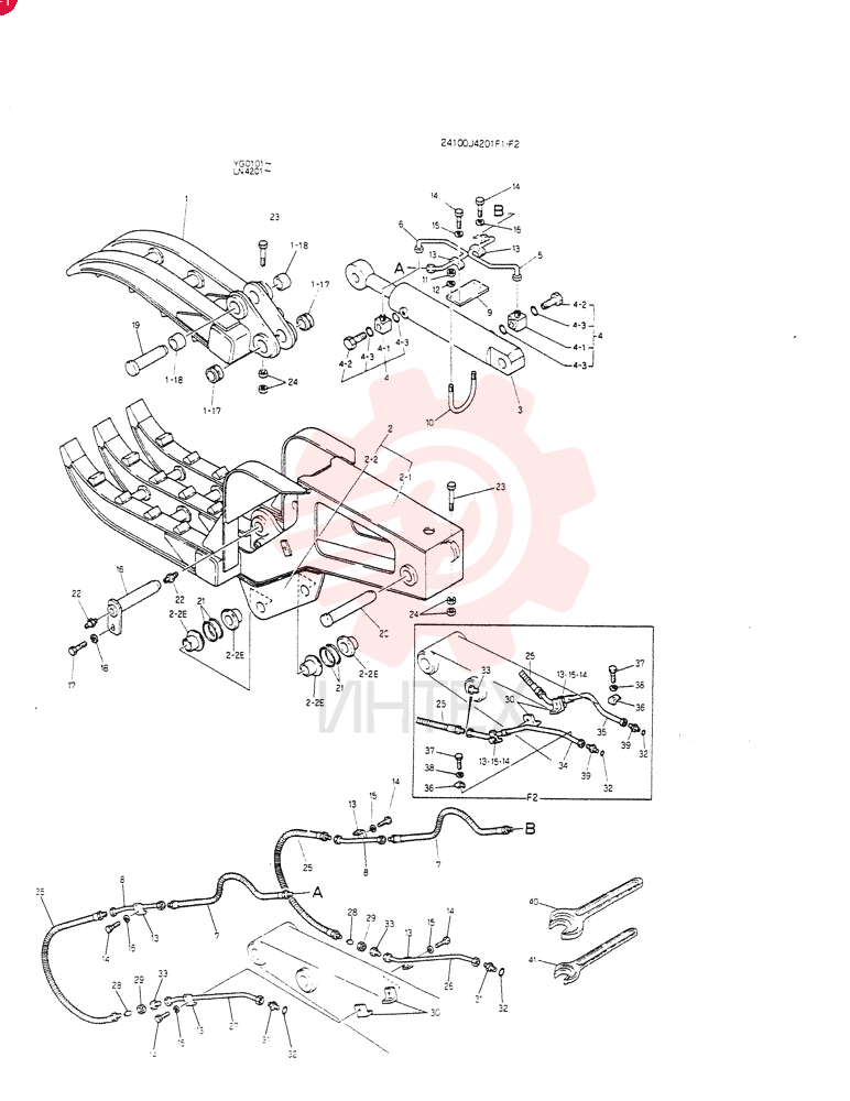 GRAPPLE ASY, FORK, Serial Range: YG0101-YG016 24100J4201F1 (2)