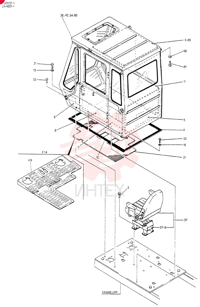 INSTAL. CAB, Serial Range: YG0101-YG0196 24100J3166F7