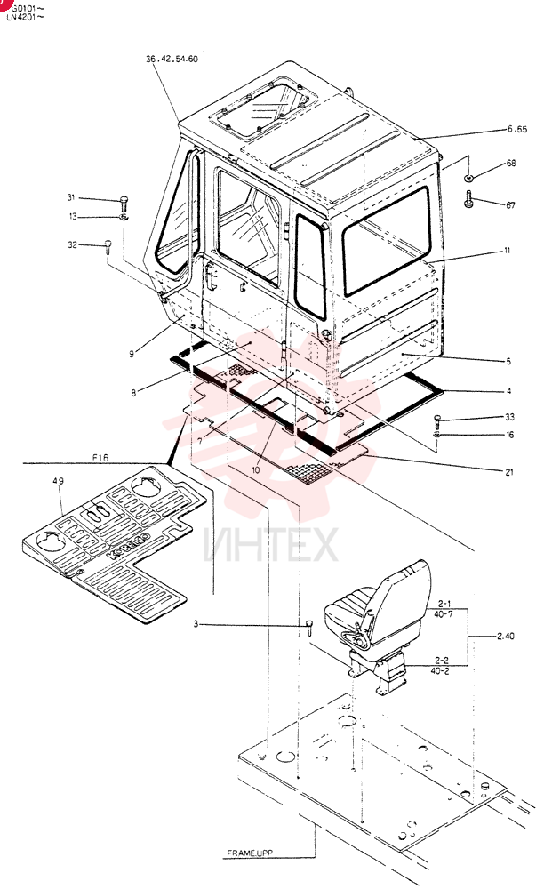 INSTAL. CAB, Serial Range: YG0101-YG0196 241C0J3166F7