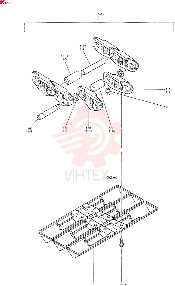 INSTAL, CRAWLER TRACK, Serial Range: LN4201-LN5569