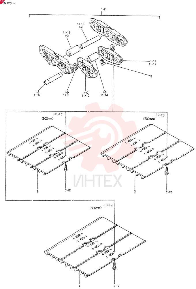 INSTAL , CRAWLER TRACK, Serial Range: LN4201-LN5569