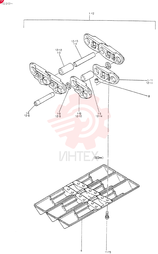 INSTAL, CRAWLER TRACK, Serial Range: YG0101-YG0020