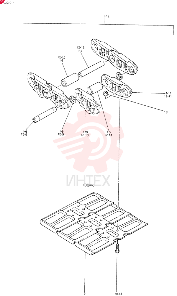 INSTAL , CRAWLER TRACK, Serial Range: YG0101-YG0202 24100N2476F6
