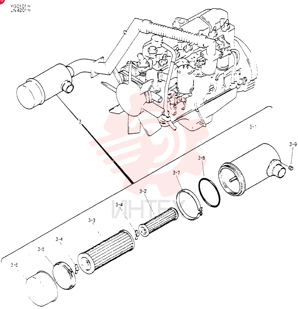 Схема (K907C) - EXCAVATOR BTW LN4201 - LN7000 (1/84-12/03) 24100P1035F4
