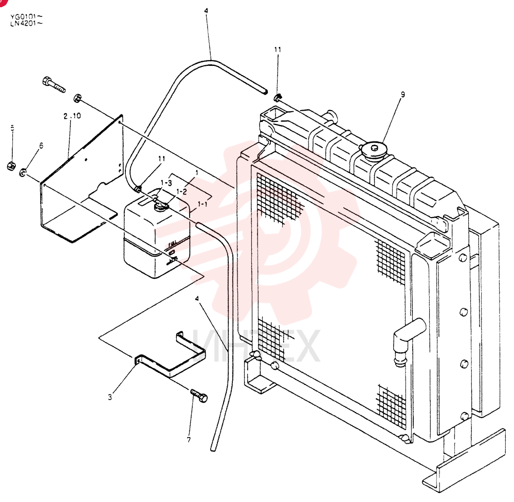 TANK ASSY, Serial Range: YG0101--YG0208