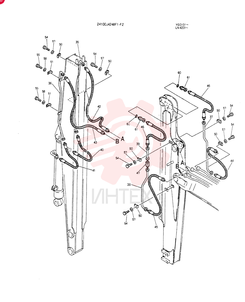 ARM ASSY, Serial Range: YG0101-YG0250 24100J4248F1 (1)