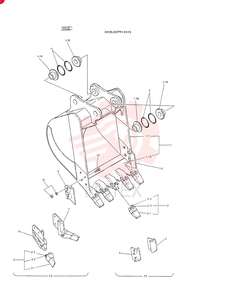 BUCKET ASSY,H. D 24100J5077F1