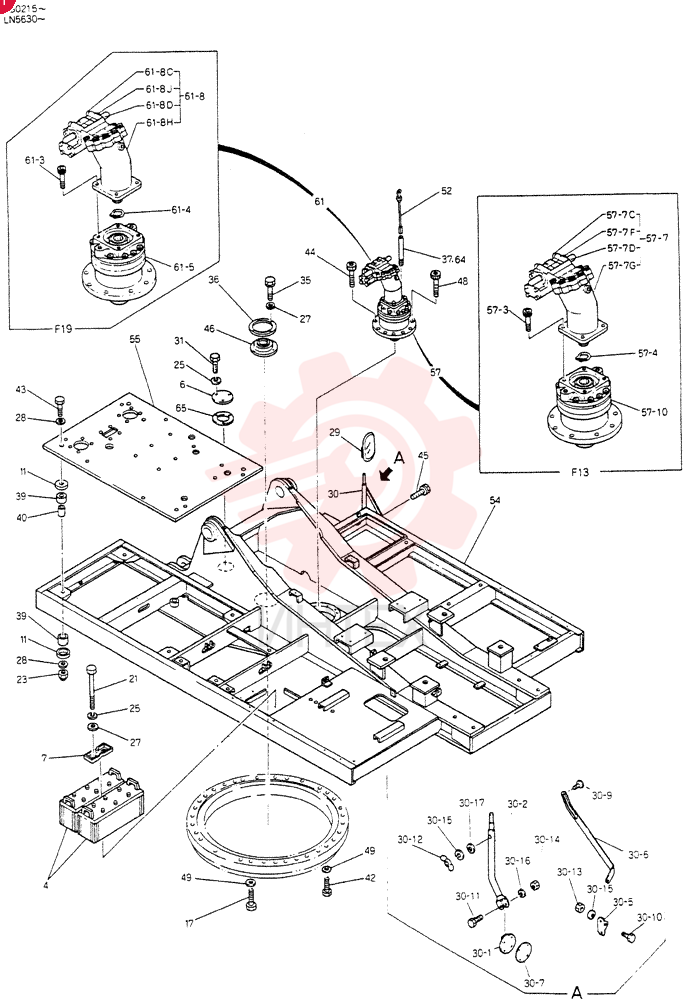 FRAME ASSY,  UPP, Serial Range: LN5630-LN5645