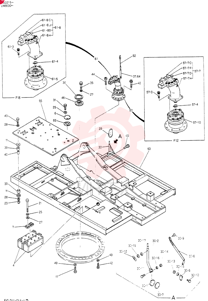 FRAME ASSY,UPP, Serial Range: LN5630-LN5645