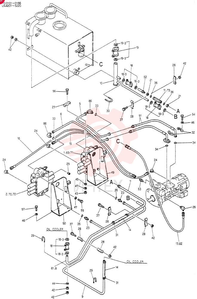 HYDR LINES, UPP, Serial Range: LN4201--LN4206