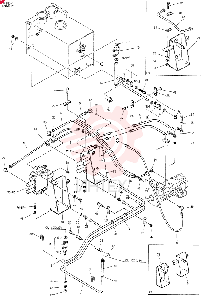 HYDR LINES, UPP, Serial Range: YG0167--YG0198