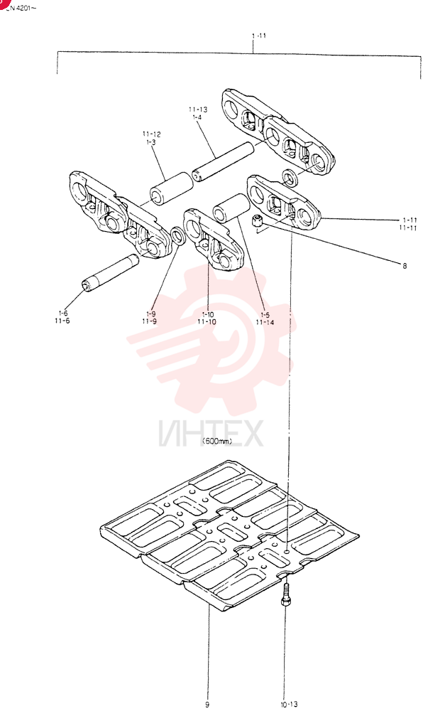 INSTAL ,  CRAWLER TRACK, Serial Range: LN4201-LN5569