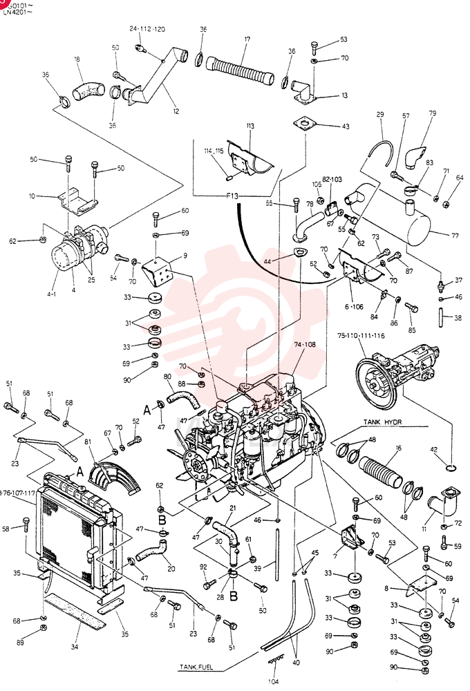POWER PLANT ASSY, Serial Range: LN4201-LN4206