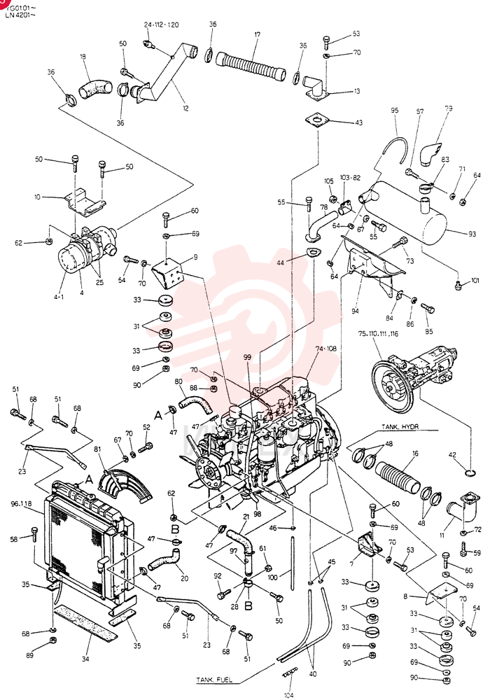POWER-PLANT ASSY, Serial Range: YG0101--YG013