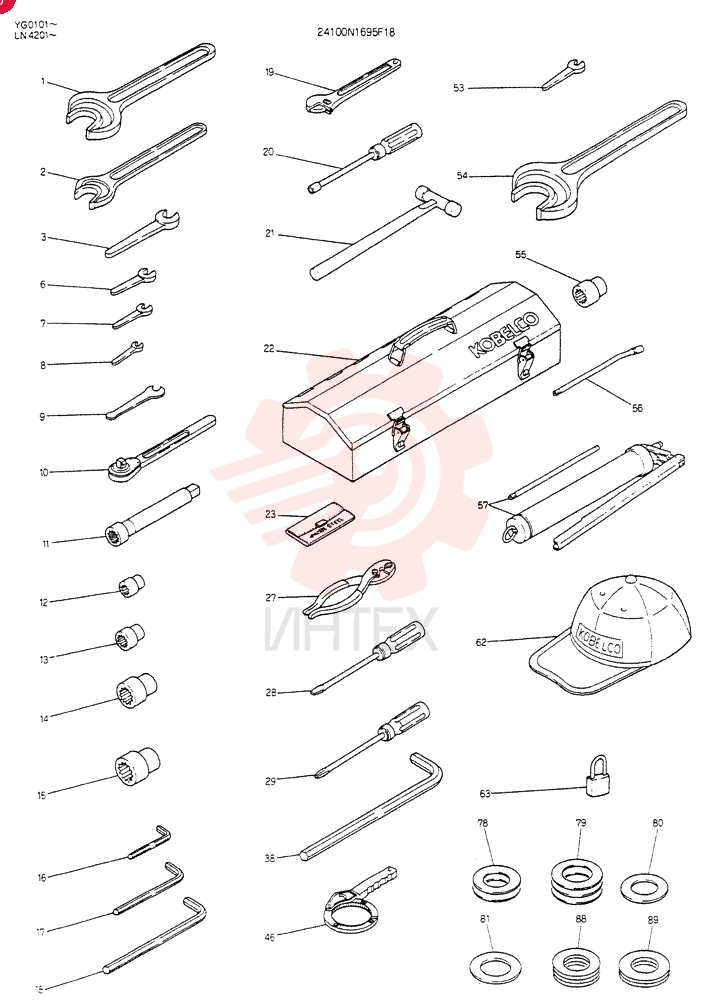 Схема (K907CLC) - EXCAVATOR BTW YG0101 - YG0500 (1/85-12/03) 24100N1695F18