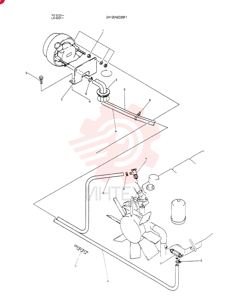 Схема (K907CLC) - EXCAVATOR BTW YG0101 - YG0500 (1/85-12/03) 24100N2035F1