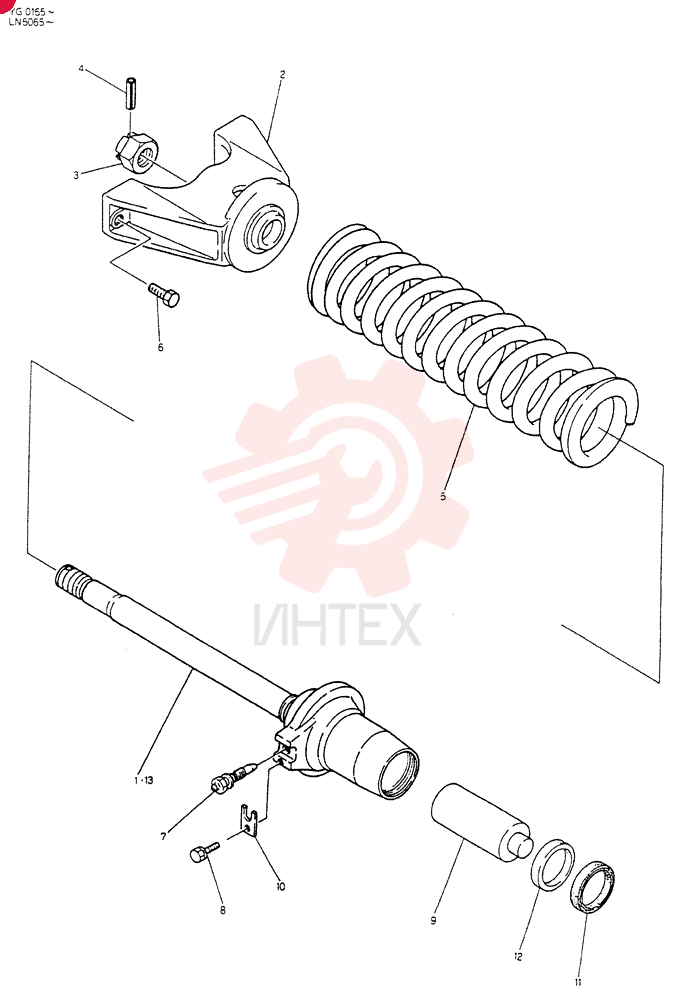 SPRING ASSY,TRACK, Serial Range: YG0155-YG0178