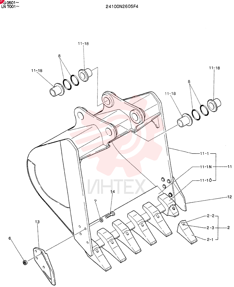 BUCKET ASSY, 1.1M*
