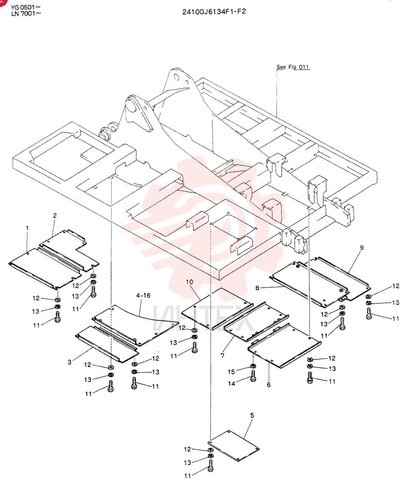 COVER, UNDER, Serial Range: LN7001--LN7936