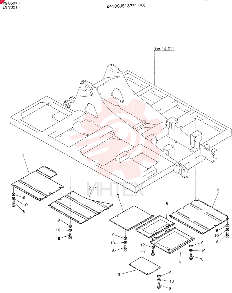 COVER, UNDER, Serial Range: YG0501--YG0617 24100J6133F1