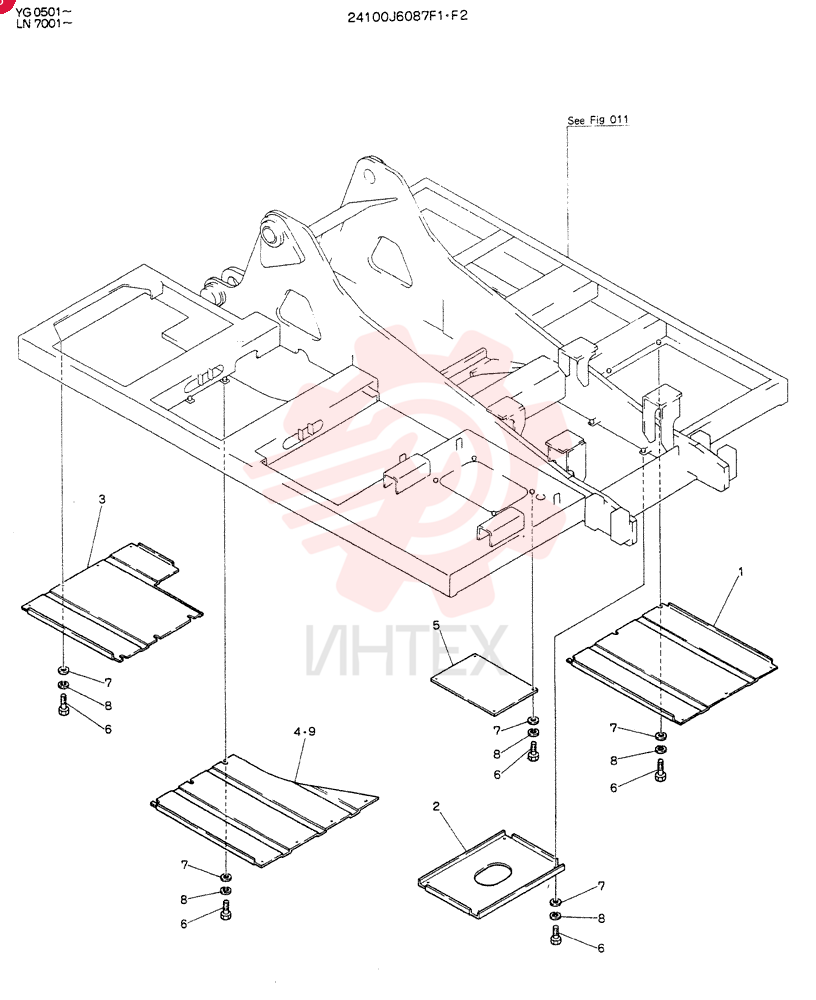 COVER, UNDER, Serial Range: YG0501--YG0617 24100J6087F1