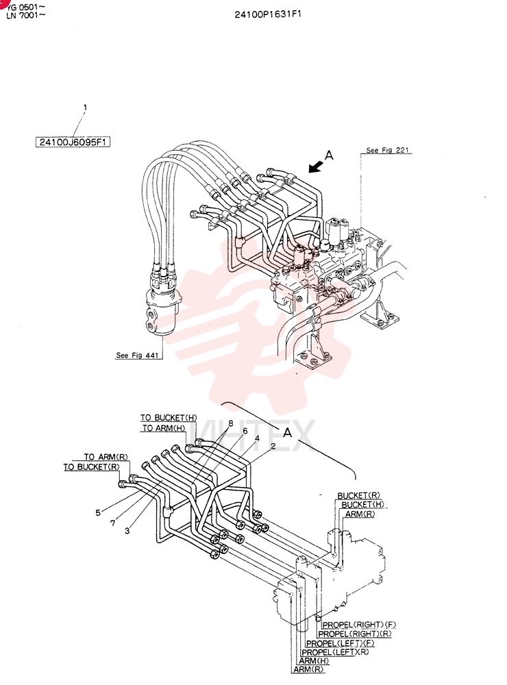 HYDR V LINES BRAKE PARKING 24100P1631F1