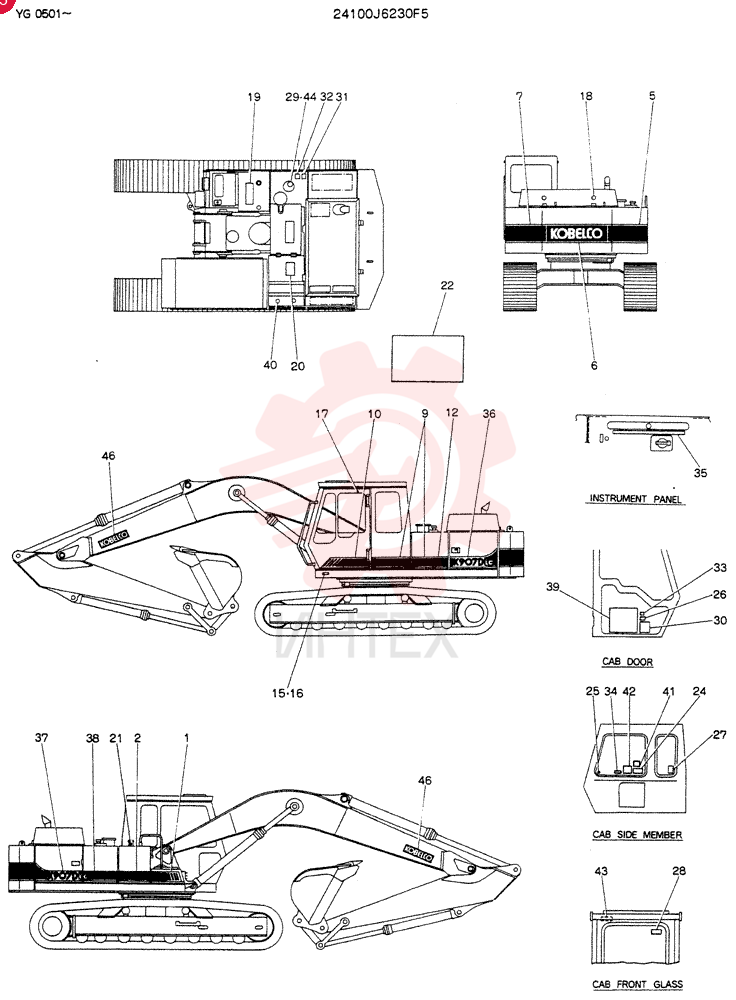 Схема (K907D) - EXCAVATOR ASN LN7001 (1/86-12/03) 24100J6230F5