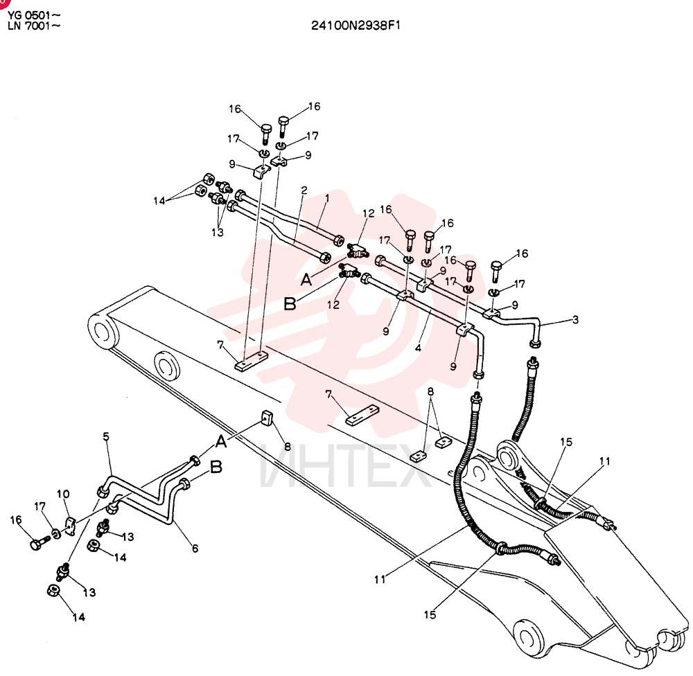 Схема (K907DLC) - EXCAVATOR ASN YG0501 (1/86-12/03) 24100N2938F1