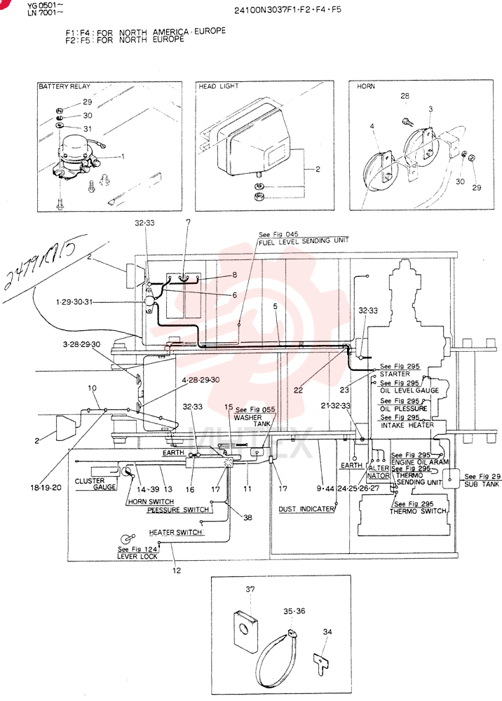 WIRING ASSY, ELEC, Serial Range: YG0501-0655-YG0655 24100N3037F1