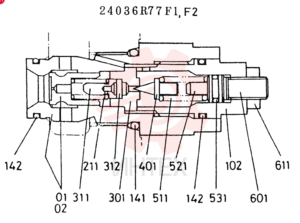 Схема (K907LC) - MARK II EXCAVATOR ASN YQ0565 (GLOBAL) (1/87-12/03) 24036R77F1