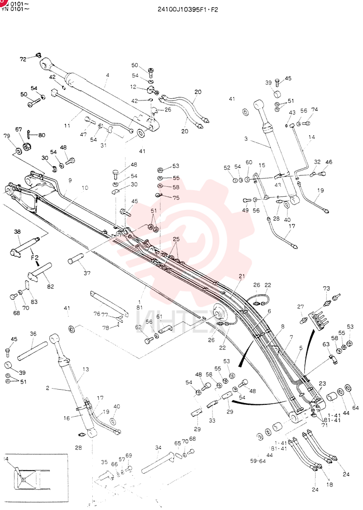 BOOM ASSY, 7.0M, Serial Range: YQ0101-YQ0564