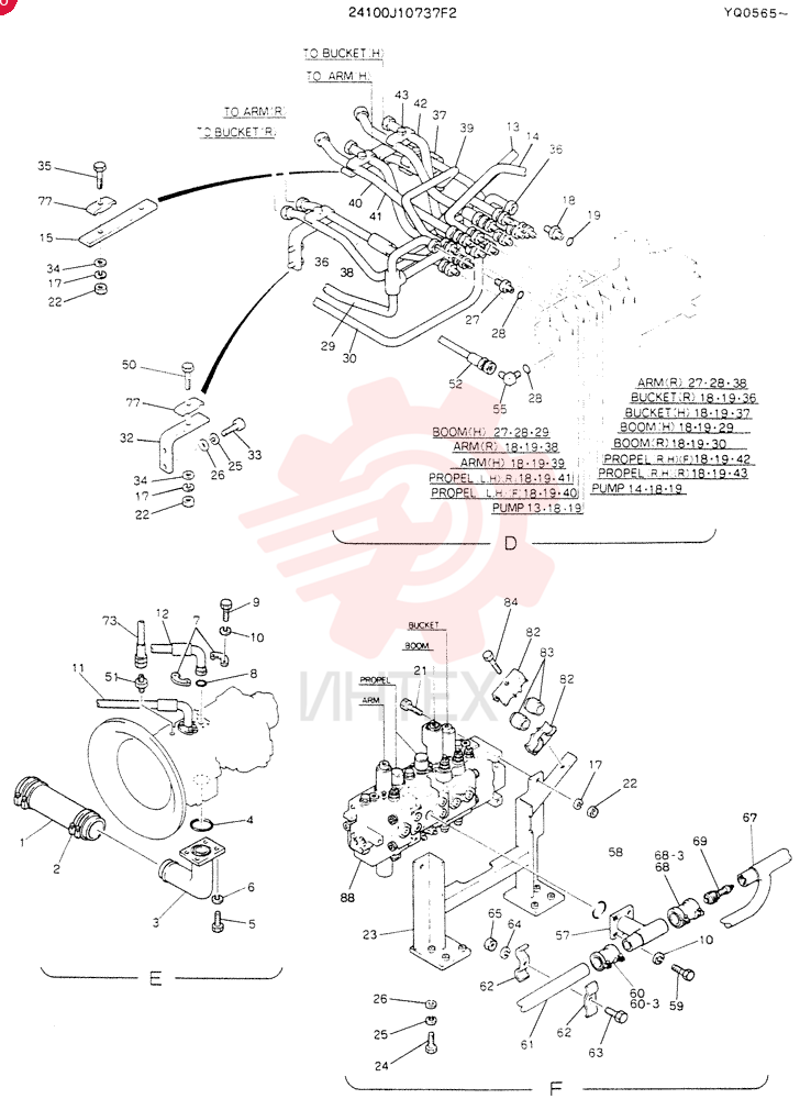 HYDR LINES, UPP 24100J10737F2 (2)