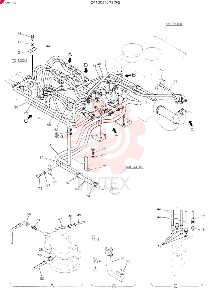 HYDR LINES, UPP 24100J10737F2 (1)