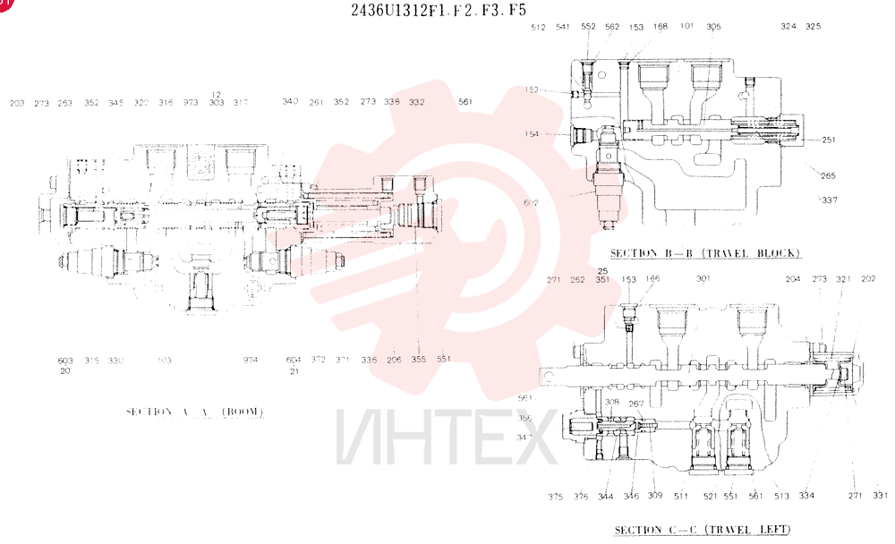 Схема (K907LC) - MARK II EXCAVATOR ASN YQ0565 (NA) (1/87-12/03) 2436U1312F1 (3)