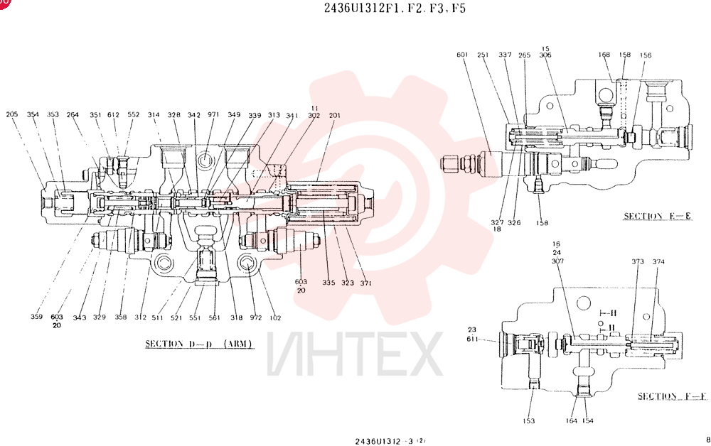 Схема (K907LC) - MARK II EXCAVATOR BTW YQ0101 - YQ0564 (1/87-12/03) 2436U1312F1 (2)