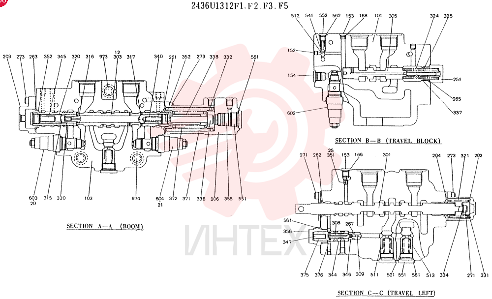Схема (K907LC) - MARK II EXCAVATOR BTW YQ0101 - YQ0564 (1/87-12/03) 2436U1312F1 (3)