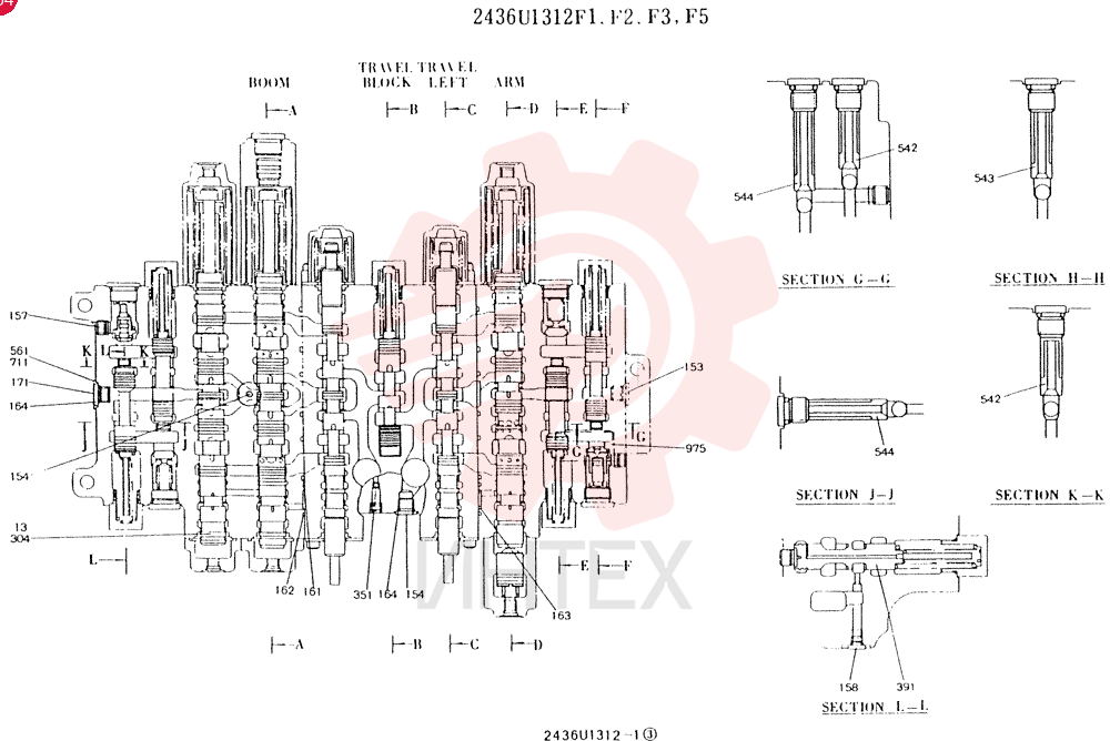 Схема (K907LC) - MARK II EXCAVATOR BTW YQ0101 - YQ0564 (1/87-12/03) 2436U1312F1 (1)