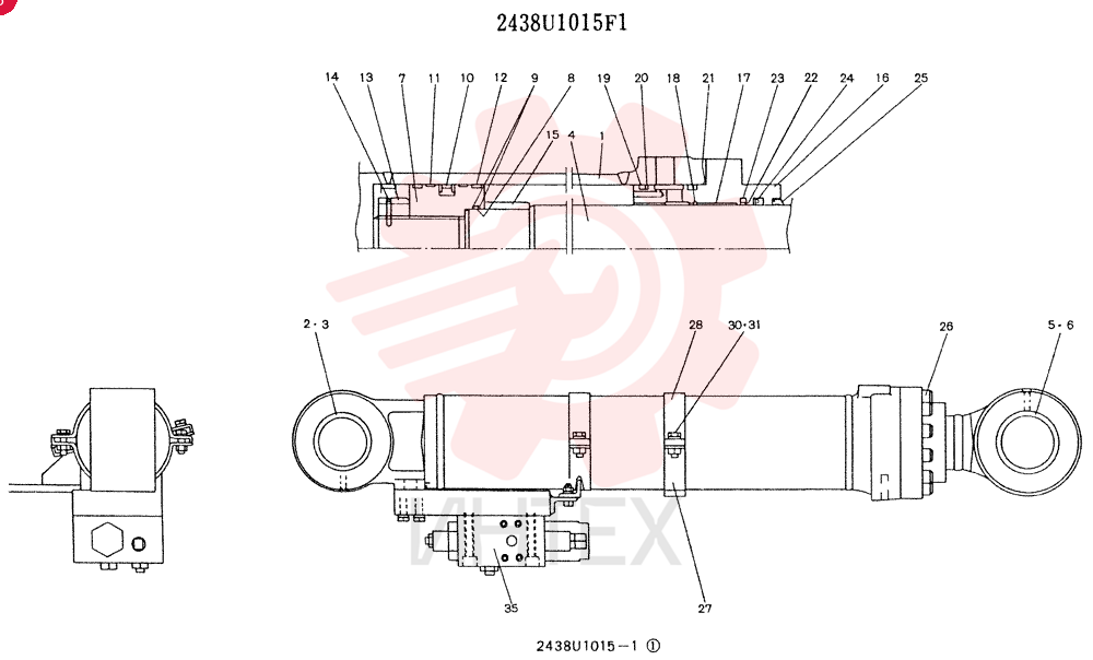 CYLINDER ASSY (R.H. BOOM), CONSISTS OF THE FOLLOWING PARTS 2438U1015F1
