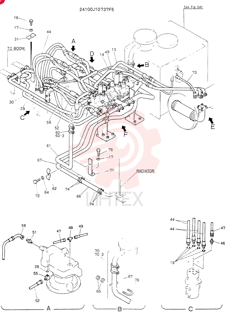 HYDR LINES, UPP 24100J10737F5 (1)