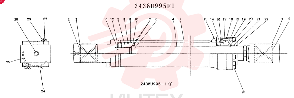 Схема (K907LC) - MARK II EXCAVATOR BTW YQU0001 - YQU0400 (1/87-12/03) 2438U995F1