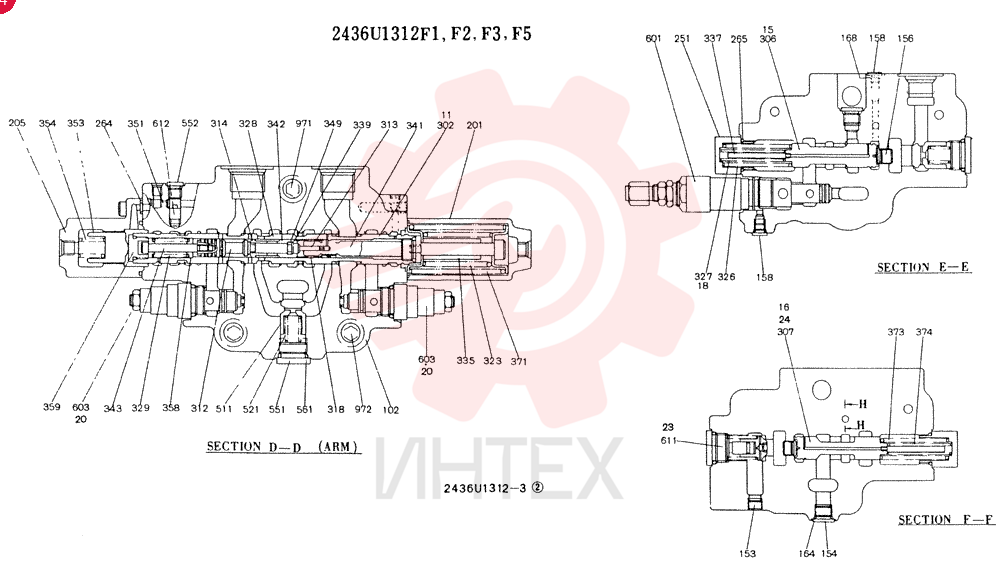 Схема (K907LC) - MARK II EXCAVATOR BTW YQU0001 - YQU0400 (1/87-12/03) 2436U1312F1 (2)
