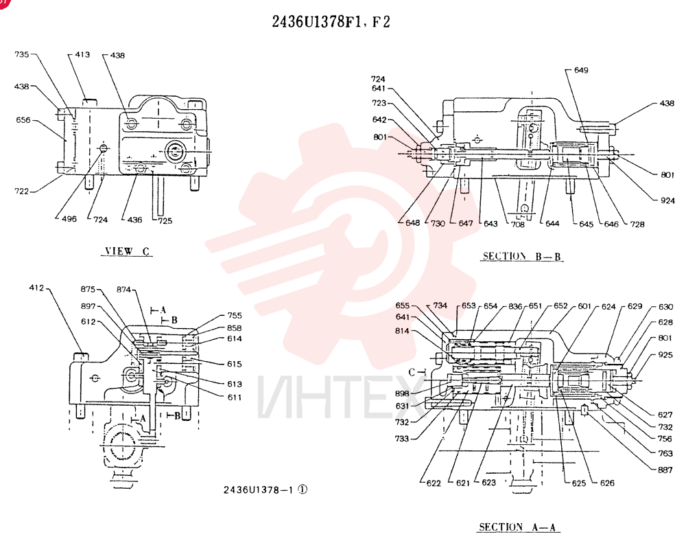 Схема (K907LC) - MARK II EXCAVATOR BTW YQU0001 - YQU0400 (1/87-12/03) 2436U1378F1